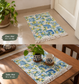 Buy Citrus Yellow Blue  Duck Cotton Floor Mat Rug | Use as Table Décor Mat With Tassels