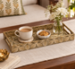 Green Leaves Marble Inlay Print Decorative  MDF Tray | Stylish Serving & Home Décor Tray