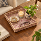Pinkish Purple Decorative Sqaure MDF Tray | Stylish Serving & Home Décor Tray 