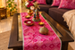 Real Banarasi Brocade Raw Dupion Silk Rani Pink Bandhej Table Runner | Luxury Table Décor by Sajja