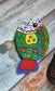 Green Fish Shaped Handmade Cotton Fabric Kids Pouch Coin bag iPods Earplugs bag multicolour