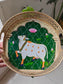 Big Round Green Pichwai Gold  Decorative Tray (10 x 10 inches)
