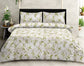 Luxury Opulence Premium Cotton Yellow Green leaves Double Bedsheet Queen