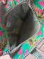 Teal Floral Block print tote bag - Boho quilted women's bags - Women's handbag Lunch Tote  Bag