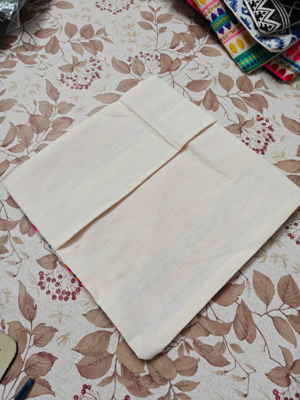 Boho Jacquard Hand Woven Orange Green Small Cushion Cover 12 x 12 inches 1 piece