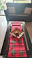 Small Rich Red English  Plaid Dupion Silk Table runner (12 by 48 inches)