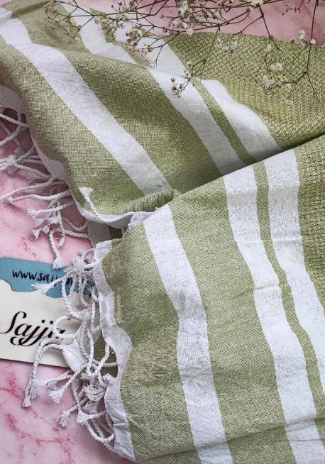Buy Super Absorbent Organic Cotton Bath Towel With Tassel - Light Green XL for Men Women Bath