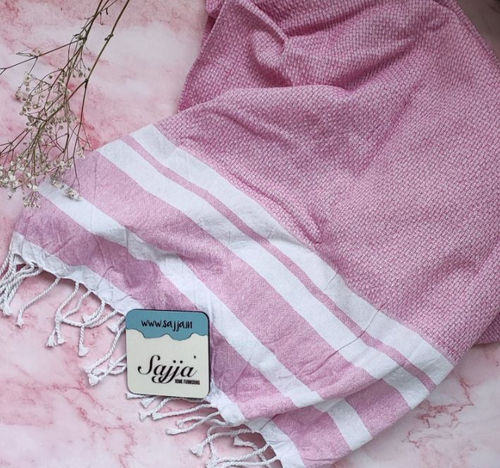 Super Absorbent Organic Cotton Beach Bath Towels - Pink XL
