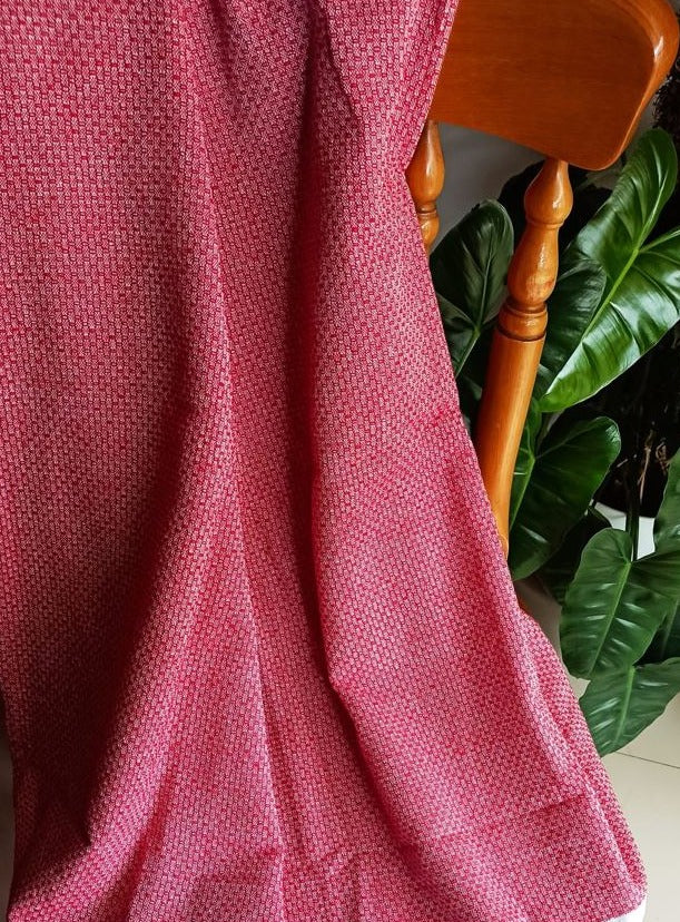 Absorbent Weaved Tasseled Turkish Organic Cotton Bath Towel Red
