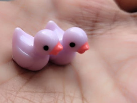 Mini Duck Fairy Garden Miniature Purple Duck Set of 2 - Sajja Garden Nursery 