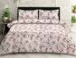 Luxury Opulence Premium Cotton Red Pink leaves Double Bedsheet Queen