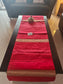 Rich Red Ethnic Zari Embriodered Silk  Rectangular Festive Table Runner ( 18 x 55 inches)