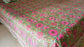 Vintage Floral Print Pink Pure Cotton Double Bedsheet King 9f x 9f