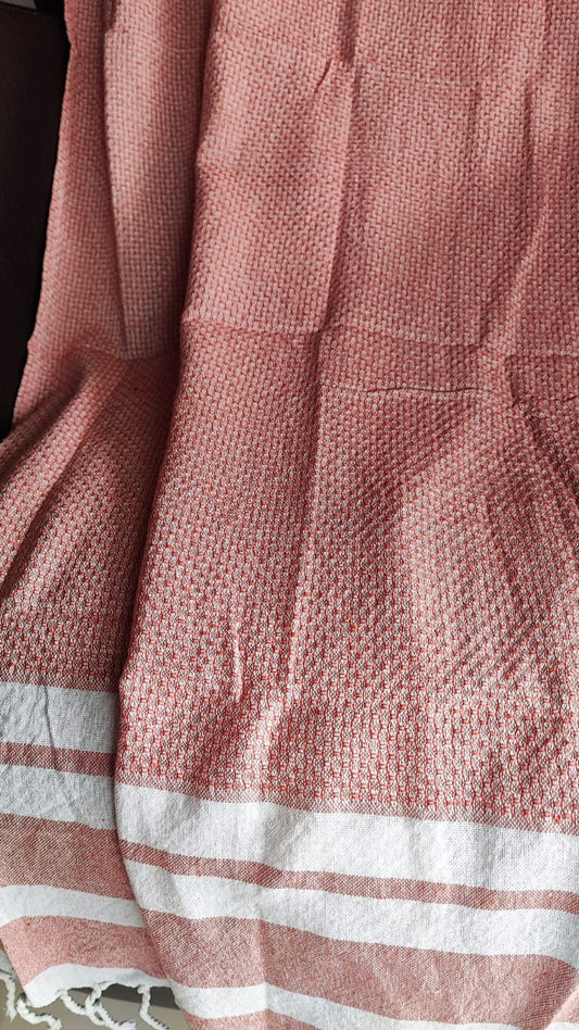 Super Absorbent Organic Cotton Bath Towel With Tassel Orange