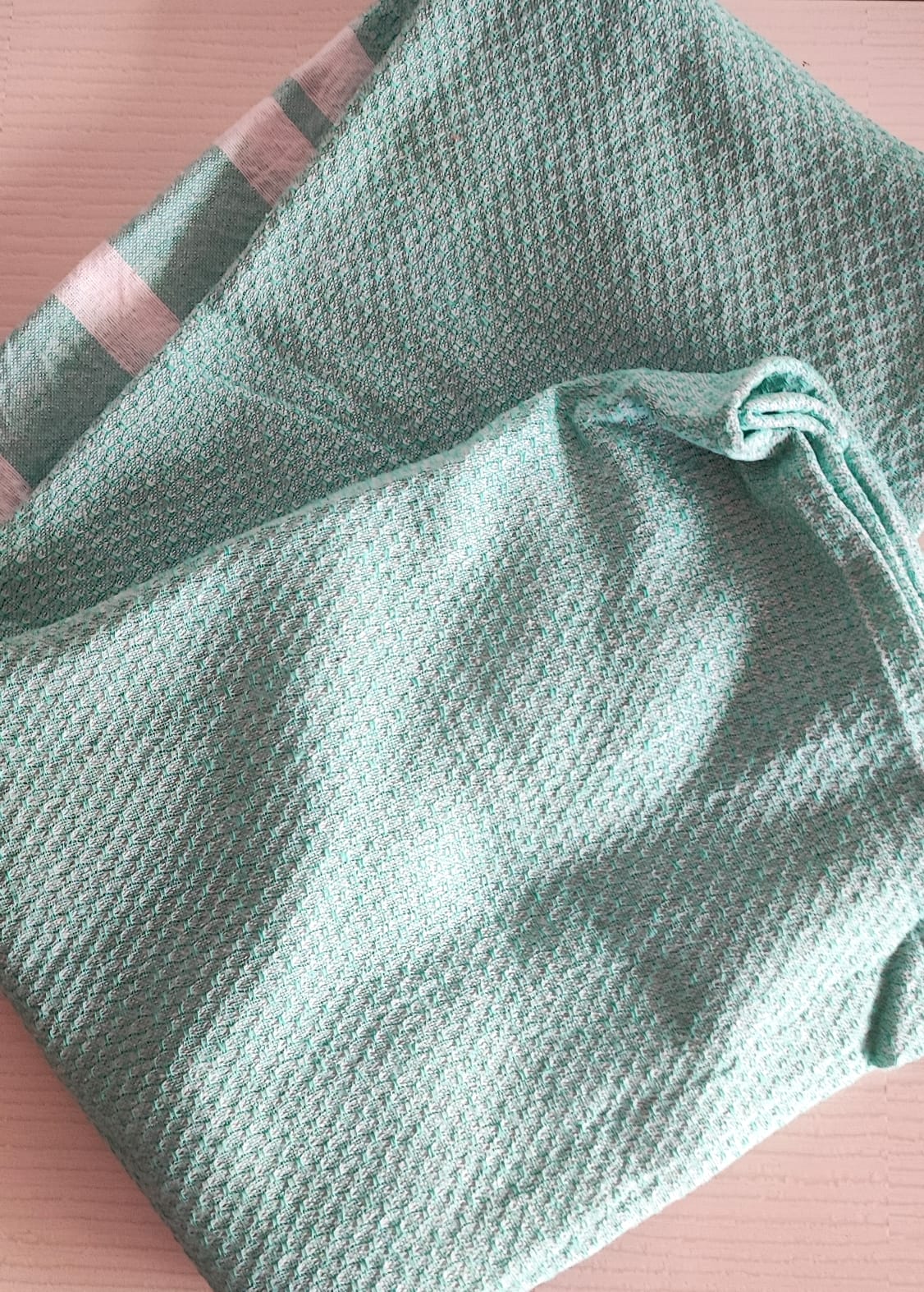 Absorbent Turkish Weaved Organic Cotton Bath Towel Turquoise Sea Green XL for Men