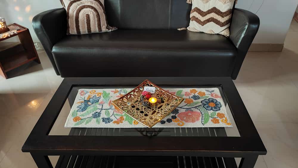 Buy Sajja Handmade Multicolour Beads Table Runner Dining Coffee Table ...