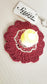 Decorative Handmade Pink Round Floral Beads Coaster Doily