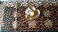 Elegant Cutwork Brown Gold Embroidered Organza Table Runner (L- 34in, W-15in)