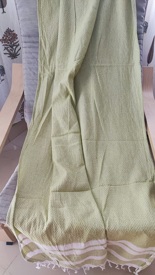 Buy Super Absorbent Organic Cotton Bath Towel With Tassel - Light Green XL for Men Women Bath