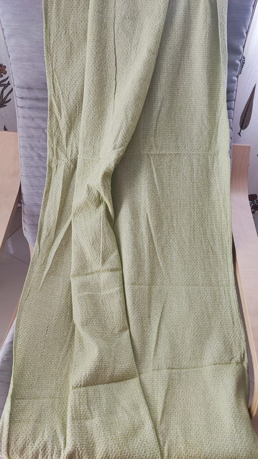 Absorbent Weaved Tasseled Turkish Organic Cotton Bath Towel Light Green