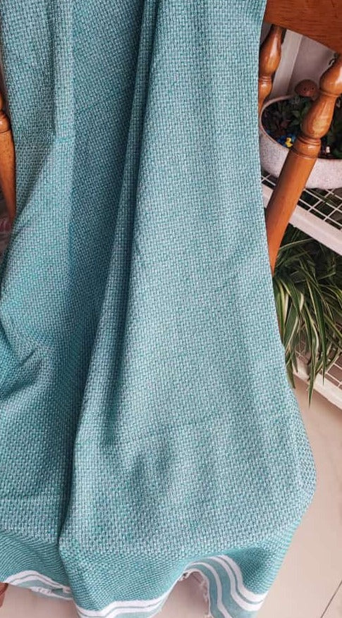 Absorbent Turkish Weaved Organic Cotton Bath Towel Sea Green XL For Men