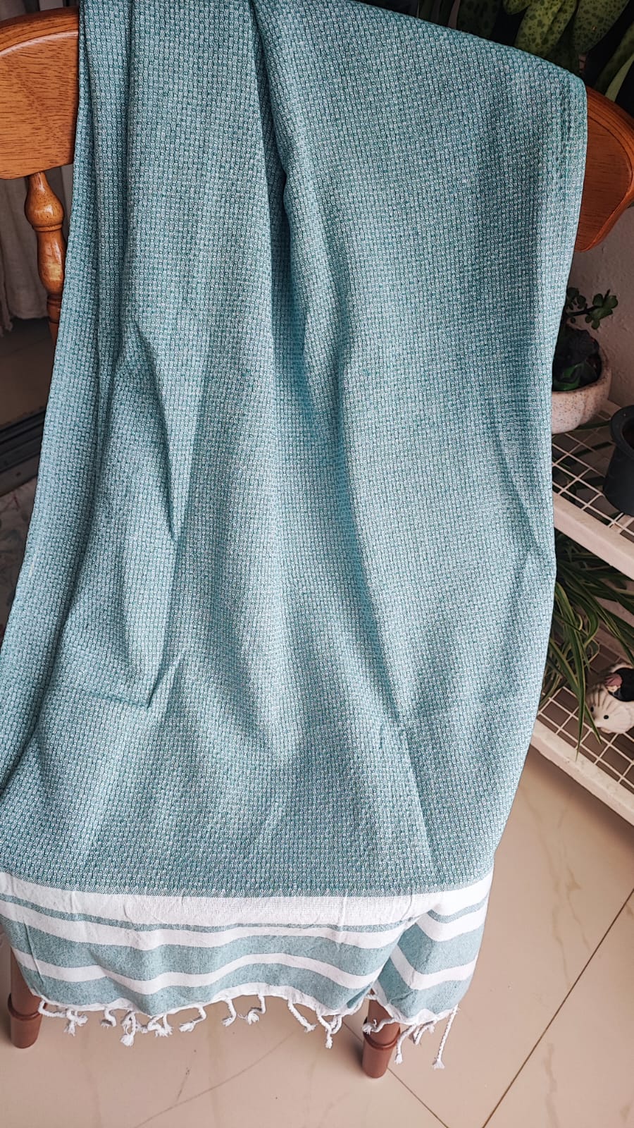 Absorbent Turkish Weaved Organic Cotton Bath Towel Sky Blue XL For Men