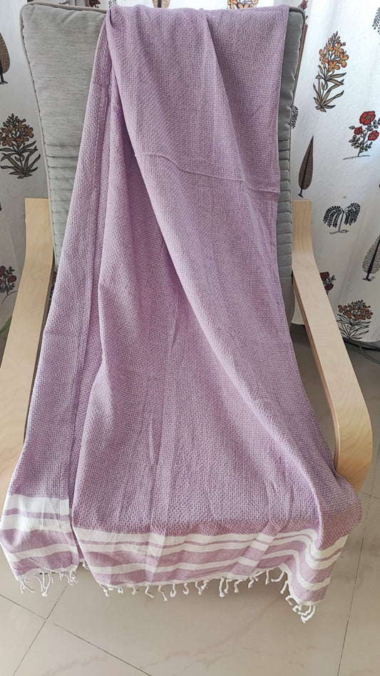 Super Absorbent Organic Cotton Lilac Bath Towel With Tassel XL for Men