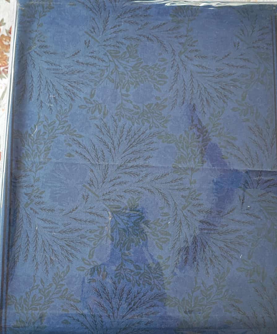Buy Online Dark Blue Floral Sateen Striped Single Bedsheet (60 x 90in)