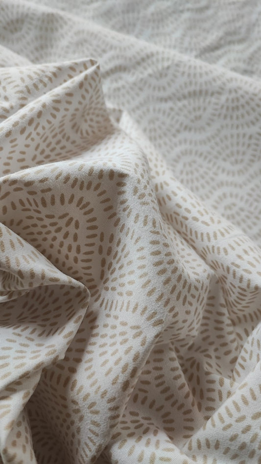 Floral Premium Cotton White Beige Single Bedsheet (60 x 90in)