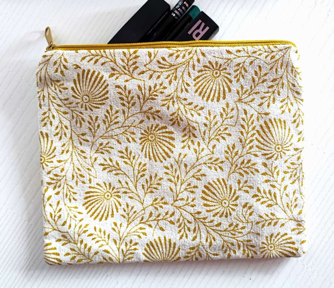 Floral Cotton Pouch Travel Bag Cosmetic & Toiletry Bag