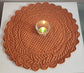 Round Orange Kesari Cotton Quilted Table Fabric Placemat mat - 1 piece