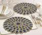 Handmade Royal Blue Round Beaded Table Placemat For Home Décor