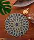 Handmade Royal Blue Round Beaded Table Placemat For Home Décor