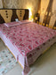 Buy Vintage Hand block Pink Paisley Pure Cotton Super King Double Bedsheet 108 inches x 108 inches