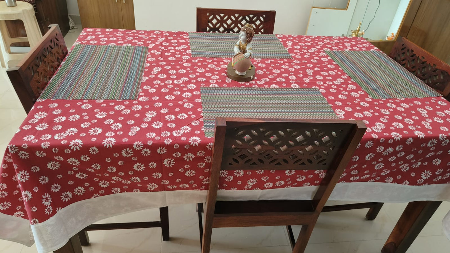 Buy flora Table Cloth -4 Seater Table Cover 54 IN x 78 IN