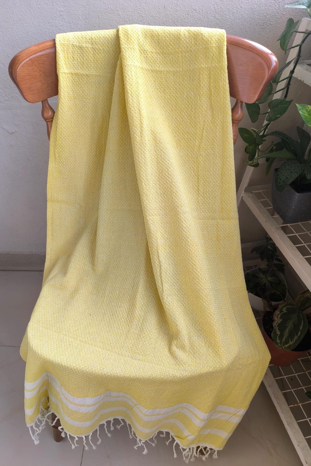 Super Absorbent Organic Cotton Beach Bath Towels - Lemon Yellow XL for Men