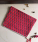 Gorgeous Red Floral Hand Block Cotton Quilted Laptop Sleeve | Laptop Protector