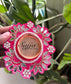 Rani Pink Zardosi Beads Mirror Work Tealight Holder | Diwali Decoration Diya