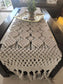 Natural Ivory Diamond Macramé Cotton Table Runner For Home Décor