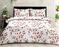 Luxury Opulence Cotton Floral Peach White Double Bedsheet Queen