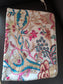 Multicolour White Pink Floral Jaal Hand Block printed Laptop Sleeve | Sajja