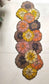 Orange Peach Red Gold Hued Leaves Handwork Beads Table Runner Home Décor Sun rays Hues