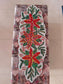 Rich Red Green Poinsettia Floral Handwoven Beads Table Runner