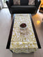 Organic Cotton Reversible Light Yellow Floral Table Runner Cover (L-60in, W-19in)