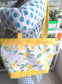 Designer Yellow Floral Print Duck Cotton Cloth Shopping Bag Tote Bag With Zip