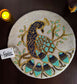 Designer Royal Peacock Gold Green Blue Beads Placemat Table Mat