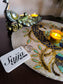 Designer Royal Peacock Gold Green Blue Beads Placemat Table Mat