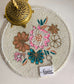 Elegant Designer Ivory Pink Blue Floral Beaded Table Placemat