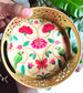 Round Floral Metal Decorative Tray (6" inches)