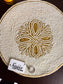 Elegant Designer Ivory Pearl Floral Beaded Table Placemat